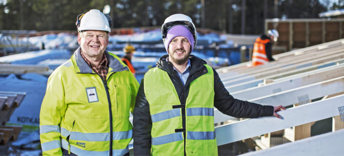 Rakennusmestari Jouni Nissinen ja projektipäällikkö Kim Kukkeenmäki on oivallinen työpari, jossa yhdistyy kokemus ja varmuus sekä uudet ja tuoreet ideat.